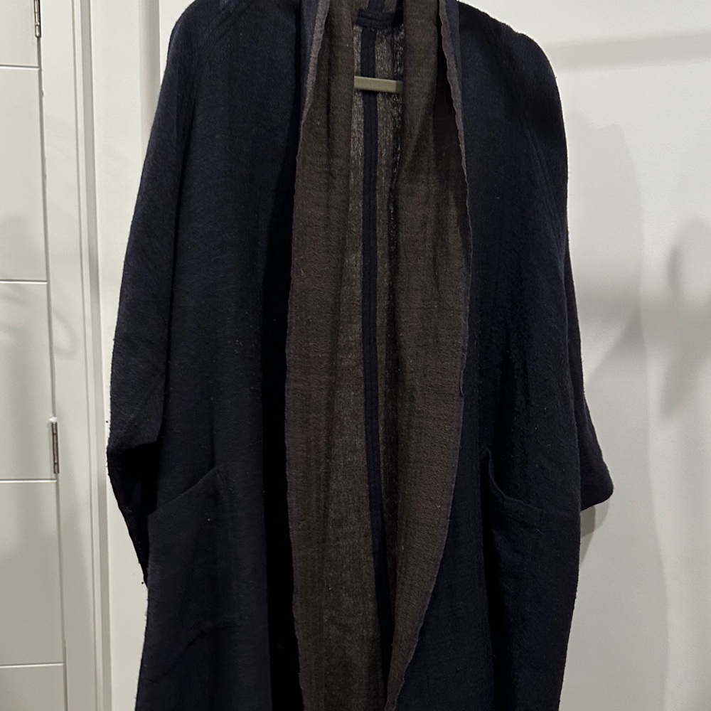 Elegant Navy and Brown Trench Coat